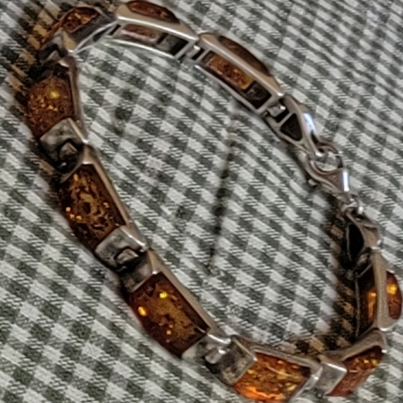 COPY - 🍂Vintage Sterling Silver Baltic Amber Bracelet - Picture 3 of 8